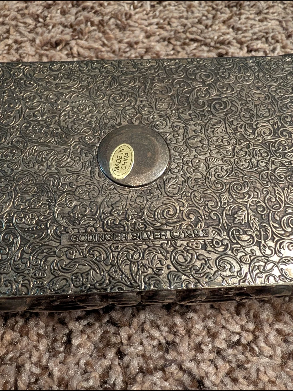 Godinger Ornate Silver Floral Rectangular Trinket Box